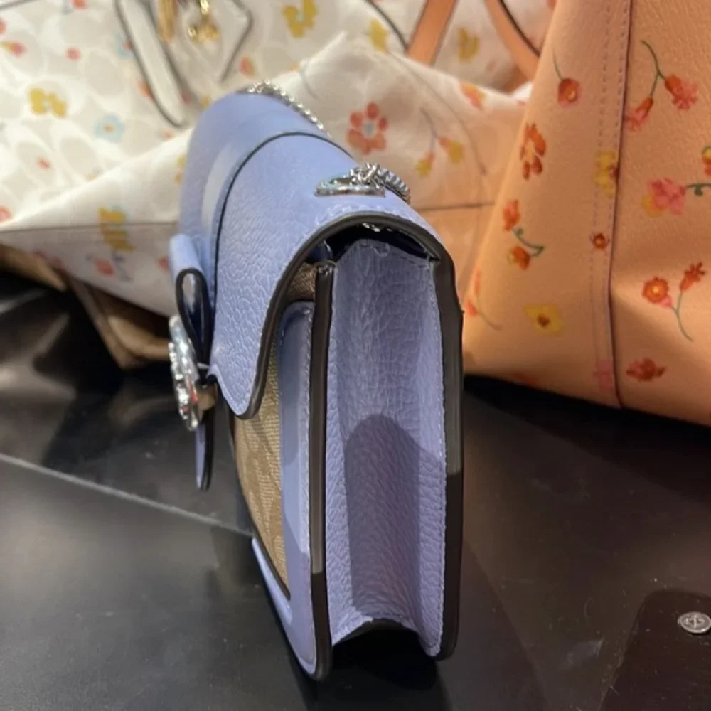 Coach Georgie Crossbody In Signature Canvas Light Khaki / Marble Blue